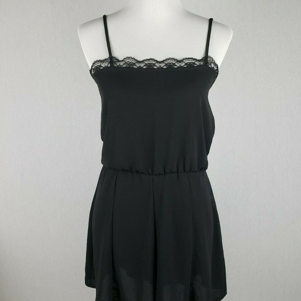 Subdued Jumpsuit Romper Shorts Sheer Lace Tank